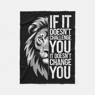 Lion Mindset Motivational Quote For Gym Workout An Fleece Blanket