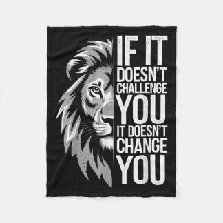 Lion Mindset Motivational Quote For Gym Workout An Fleece Blanket