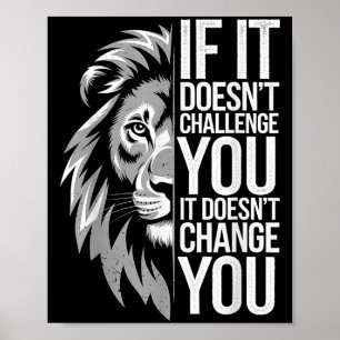 Lion Mindset Motivational Quote For Gym Workout An Poster