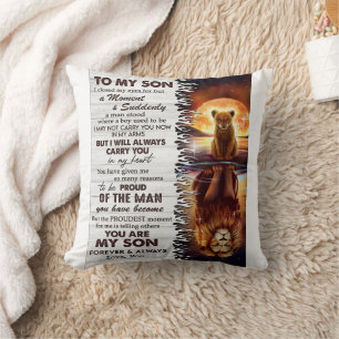 Lion Mom To My Son I Closed My Eyes Cushion