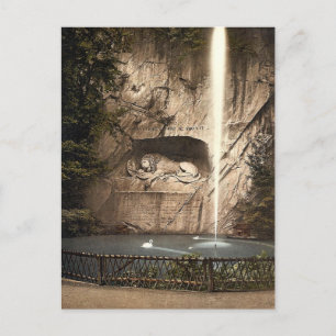 Lion Monument, and fountain, Lucerne, Switzerland Postcard