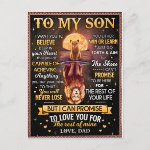 Lion Moon I Want To Believe - Dad To Son  Postcard