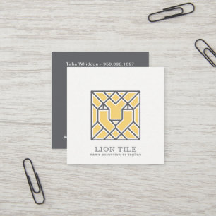 Lion Mosaic Logo   QR Code Square Business Card