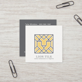 Lion Mosaic Logo | QR Code Square Business Card