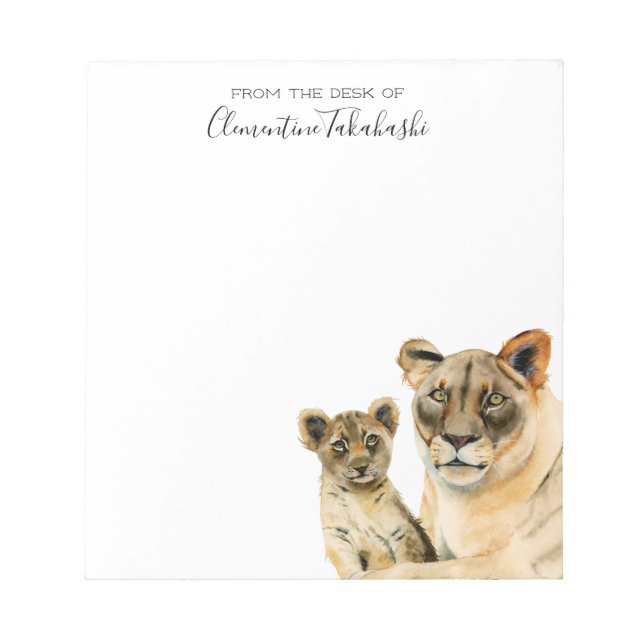 Lion | Mother and Cub Custom Notepad (Front)
