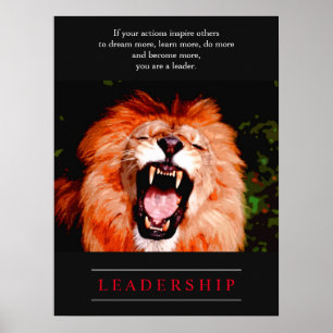 Lion Motivational Leadership Poster