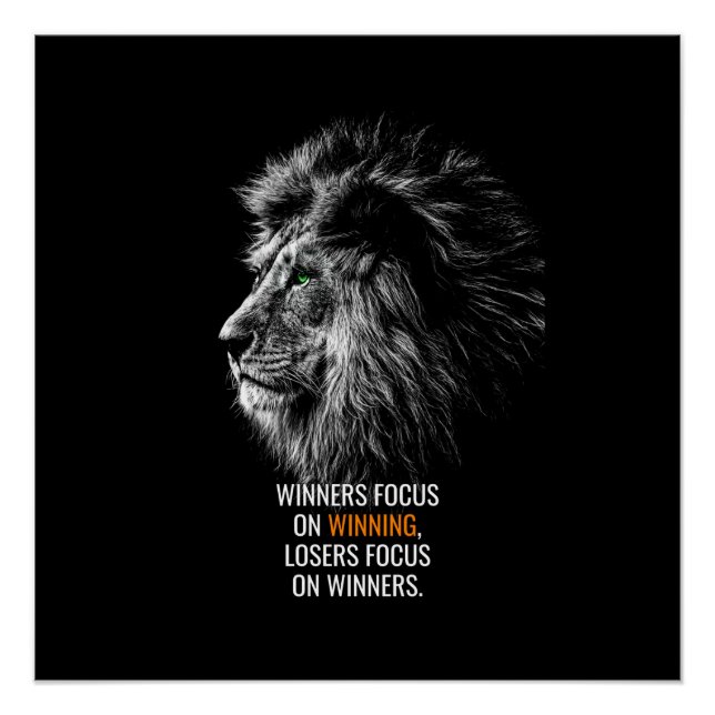 Lion Motivational Quote Poster (Front)