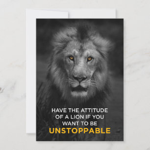 Lion Motivational Unstoppaple Invitation