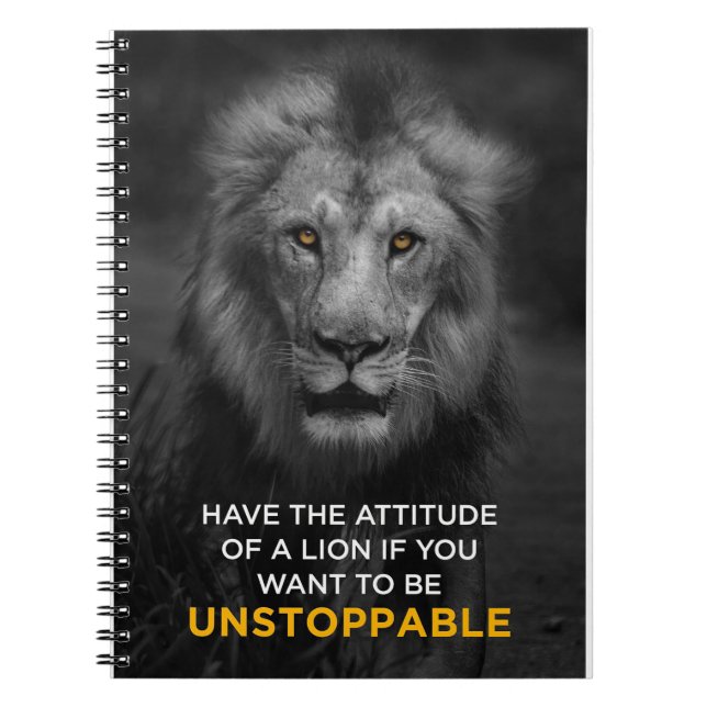 Lion Motivational Unstoppaple Notebook (Front)