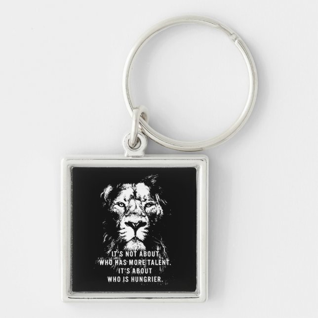 Lion - Motivational Words - Inspirational Key Ring (Front)