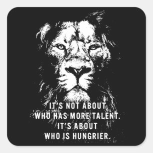 Lion - Motivational Words - Inspirational Square Sticker
