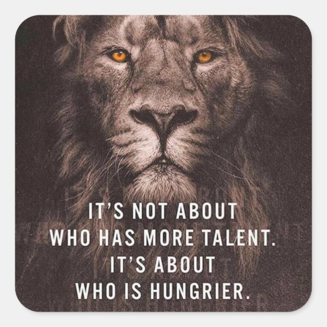 Lion - Motivational Words - Inspirational Square Sticker (Front)
