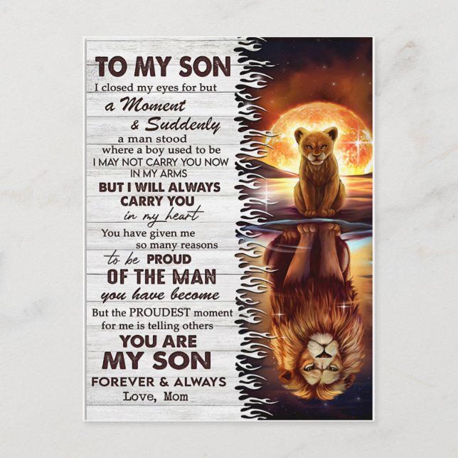 Lion Mum To My Son I Closed My Eyes  Postcard (Front)