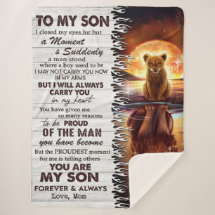 Lion Mum To My Son I Closed My Eyes  Sherpa Blanket
