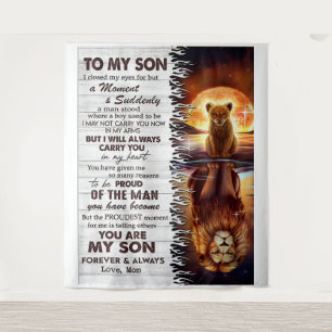Lion Mum To My Son I Closed My Eyes Tapestry