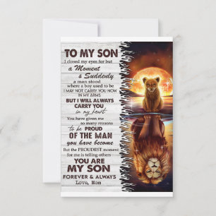 Lion Mum To My Son I Closed My Eyes  Thank You Card