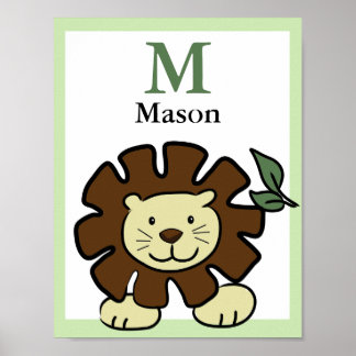 LION NAME PRINT Baby Zoo Animals