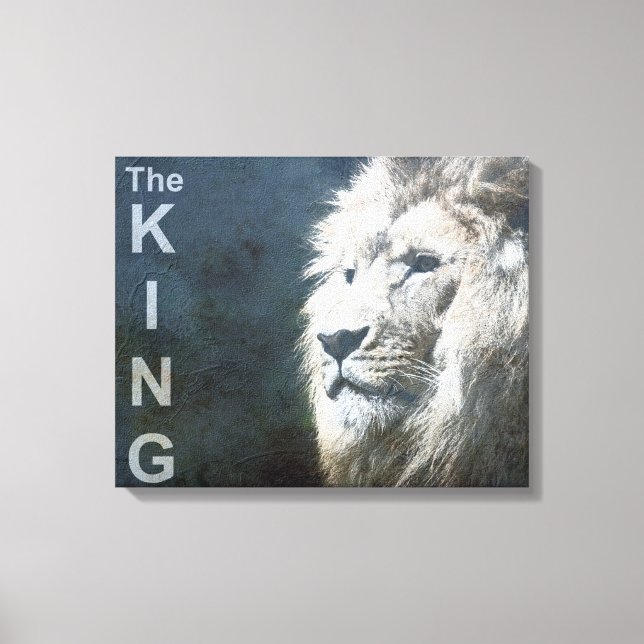 Lion Nature Animal Photo The King Template Canvas Print (Front)