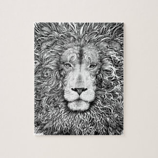 Lion nest black and white jigsaw puzzle