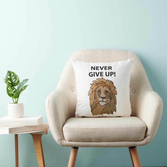 Lion Never Give Up Lion Cushion (Chair)