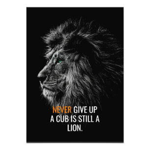 Lion Never Give Up Photo Print