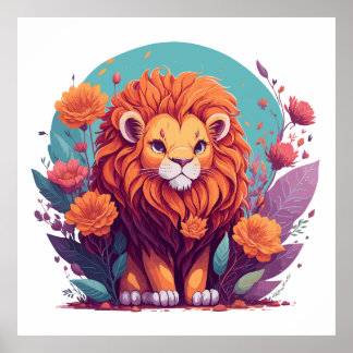 Lion Nursery Art - Lion Lovers Gift Idea Poster