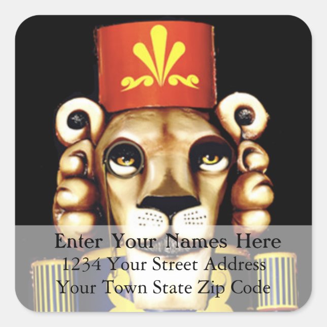 Lion Nutcracker Christmas Return Address Label (Front)