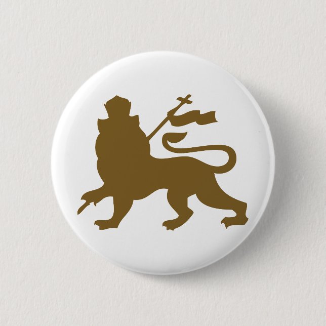Lion of Judah 6 Cm Round Badge (Front)