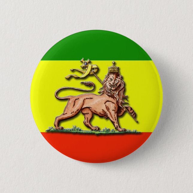 Lion of Judah 6 Cm Round Badge (Front)