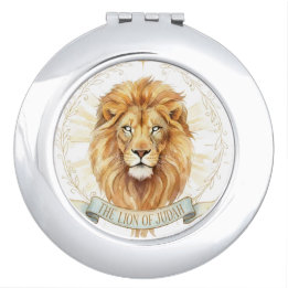 Lion of Judah Biblical Watercolor Compact Mirror -