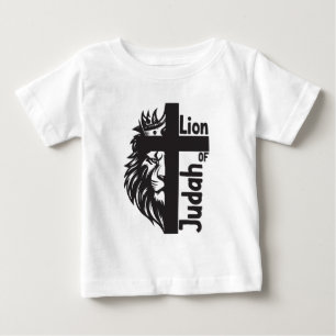 Lion of Judah Bold Half Lion Half Cross Christian Baby T-Shirt