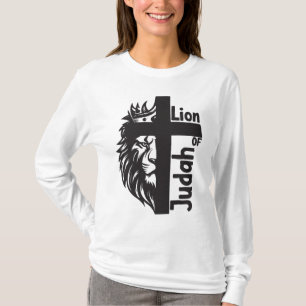 Lion of Judah Bold Half Lion Half Cross Christian T-Shirt