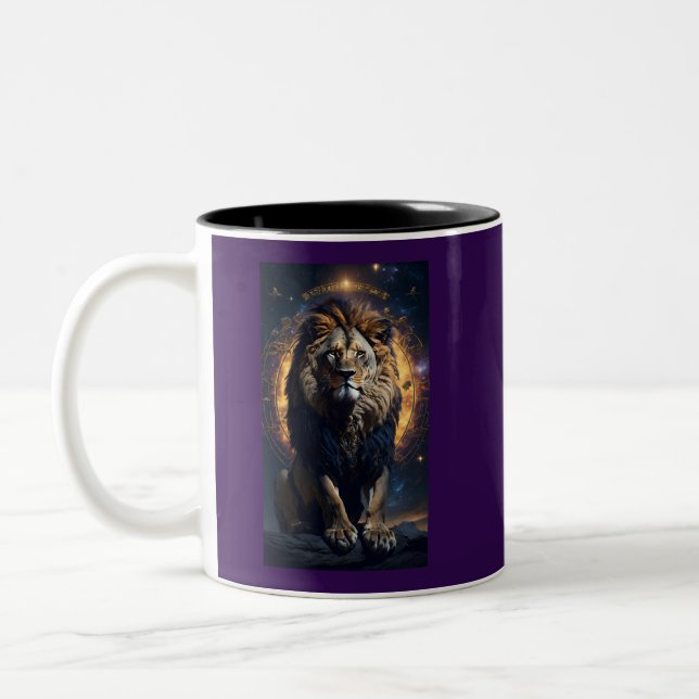 Lion of Judah Christian Jesus Christ Faith Two-Tone Coffee Mug (Left)
