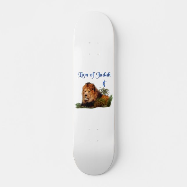 Lion of Judah christian products Skateboard (Front)