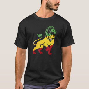 Lion Of Judah Cool Reggae Rasta Ethiopia Jamaica D T-Shirt