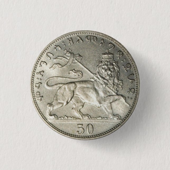 Lion of Judah Empire Ethiopia Rasta Reggae Roots 3 Cm Round Badge (Front)