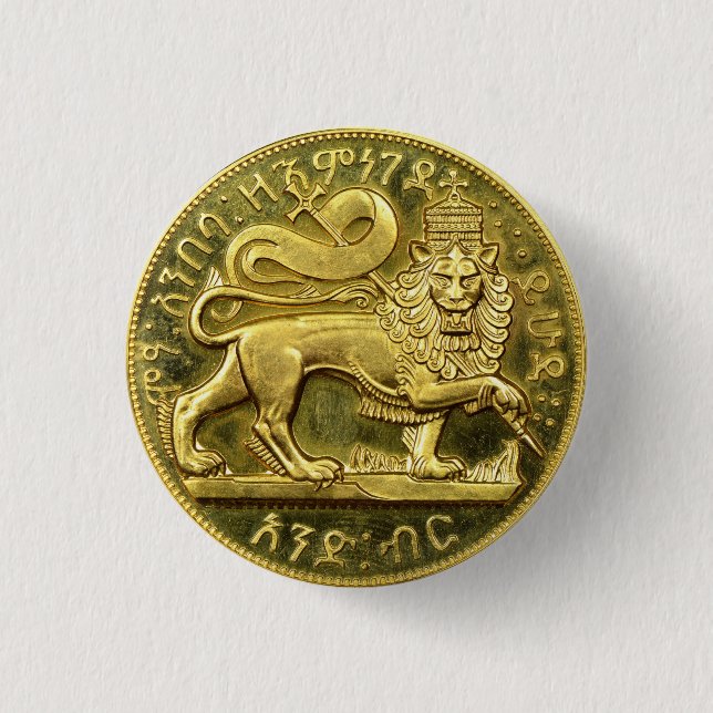 Lion of Judah Empire Ethiopia Rasta Reggae Roots 3 Cm Round Badge (Front)