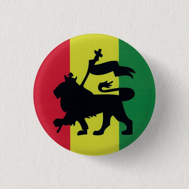 Lion of Judah Empire Ethiopia Rasta Reggae Roots B 3 Cm Round Badge (Front)