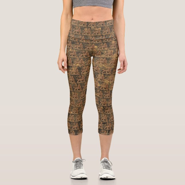 Lion of Judah - Empire of Ethiopia - Africa Power Capri Leggings (Front)