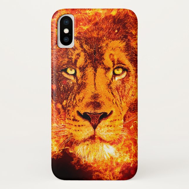 Lion of Judah Flaming Red Case-Mate iPhone Case (Back)