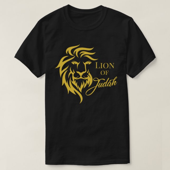Lion of Judah Golden Yellow Christian Evangelical  T-Shirt (Design Front)