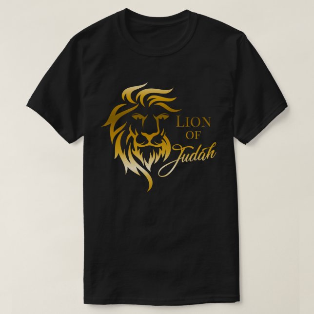Lion of Judah Golden Yellow Christian Evangelical T-Shirt (Design Front)