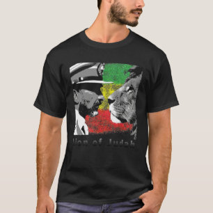 Lion of Judah Haile Selassie I with reggae flag T-Shirt