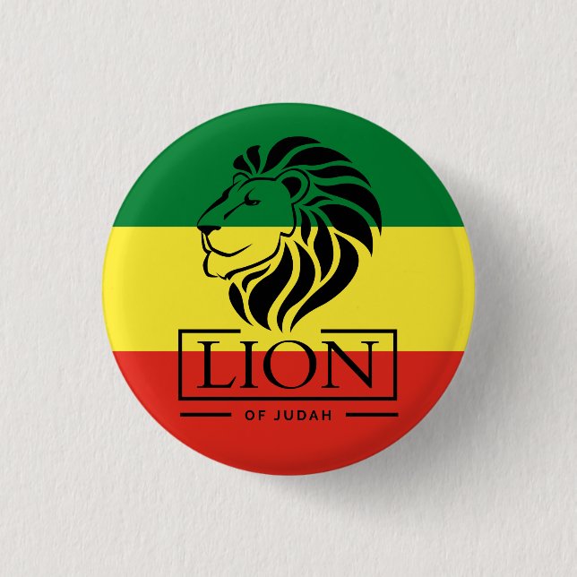 Lion of Judah - Haile Selassie - Rastafari Button (Front)
