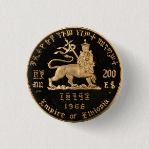 Lion of Judah - Haile Selassie - Rastafari Button