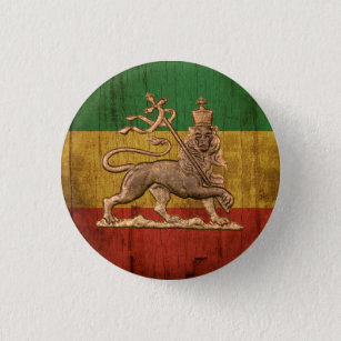 Lion of Judah - Haile Selassie - Rastafari Button