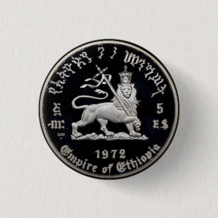 Lion of Judah - Haile Selassie - Rastafari Button
