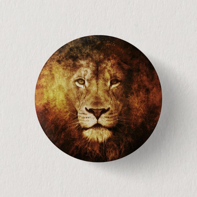 Lion of Judah - Haile Selassie - Rastafari Button (Front)