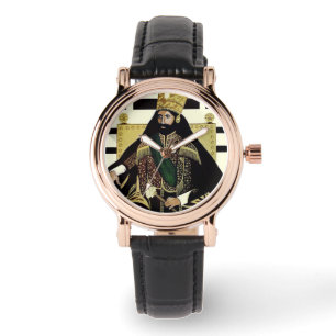 Lion of Judah Haile Selassie Rastafari Gold Watch 