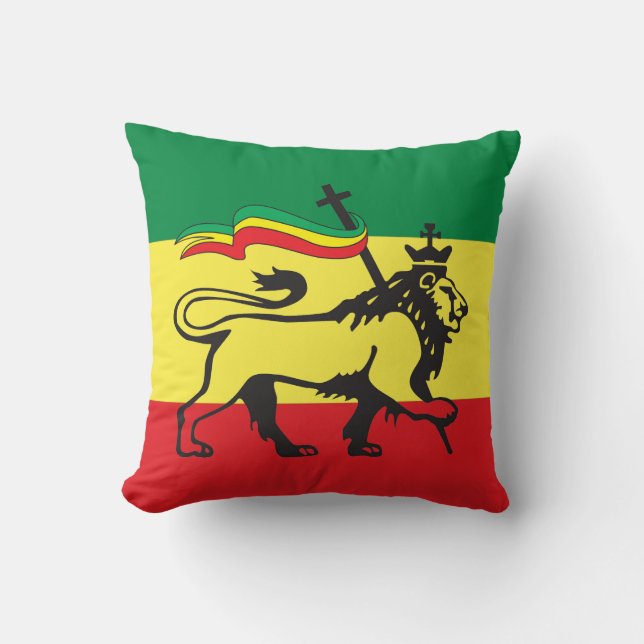 Lion of Judah - Haile Selassie - Rastafari Pillow (Front)